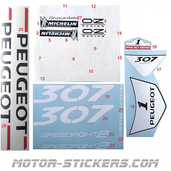Peugeot Speedfight 307 WRC '03-2004 decals